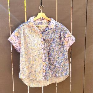 American Eagle floral Beach cover shirt